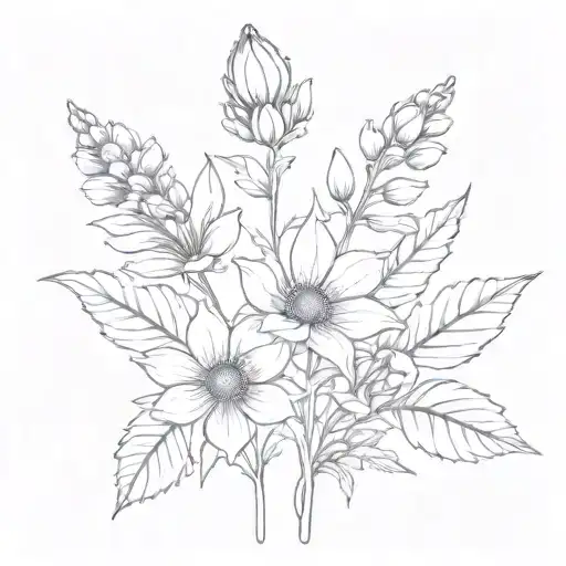 Family Birth Flower For Sept Bouquet Made