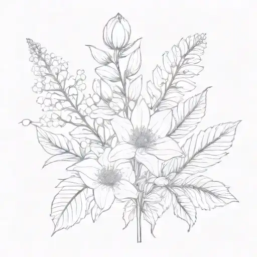 Family Birth Flower For Dec Bouquet Made