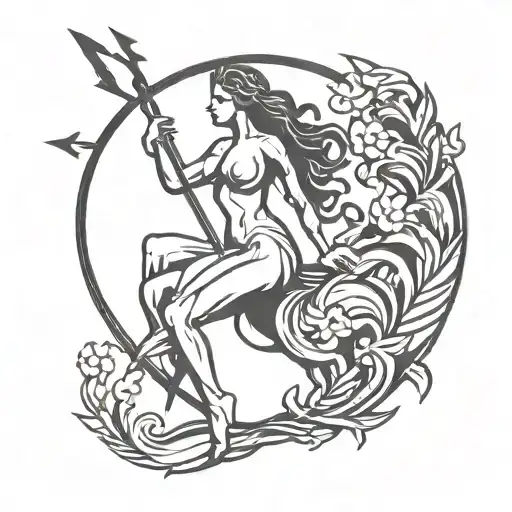 Sagittarius Black Female Silhouette