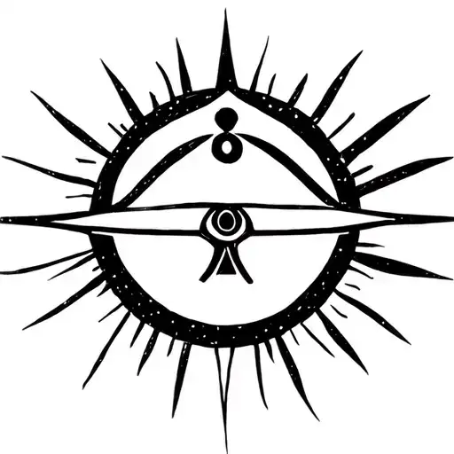 Ankh Symbol With Eye And Sun