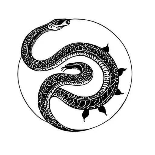 Naja Snake In Round Flower