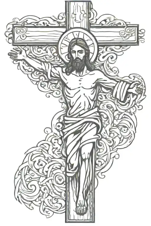 Jesus Cross With A J At The End