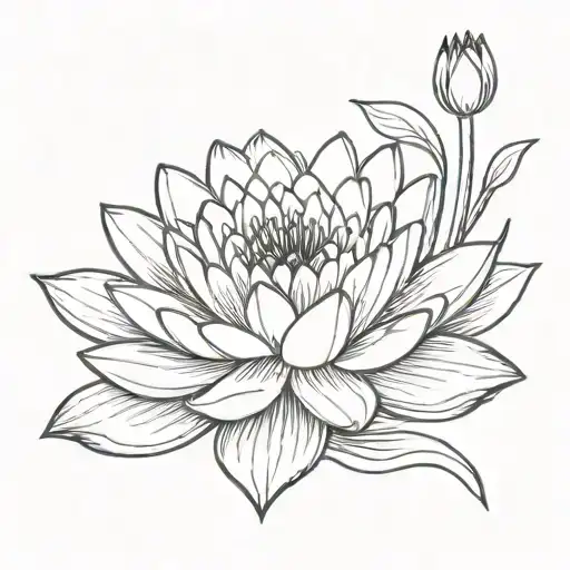 Water Lily With Sun Finline Flowers