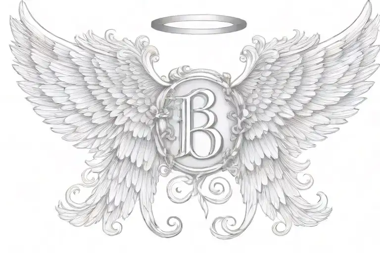 Angel Wings Initials Mb