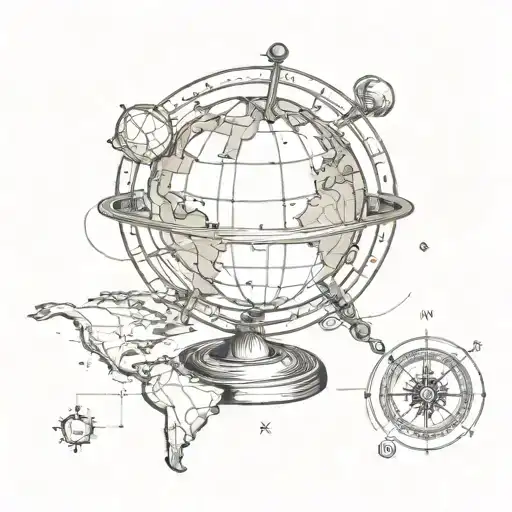 The Main Subject Is A Globe Combined With A Compass With Hearts Instead Of The Wind Directions