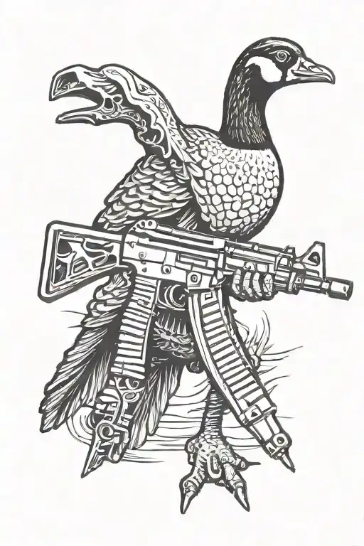 Goose Holding An Ak47