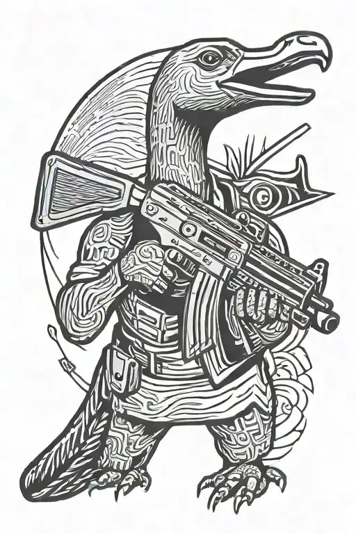 Goose Holding An Ak47