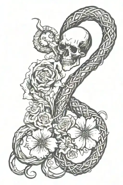 Dark Mark With Flowers Intertwined