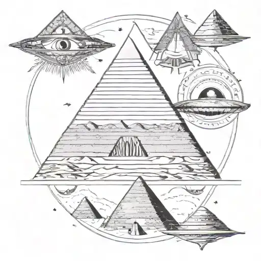 Pyramids Eye Of Ra Aliens Stars Ocean Galaxies