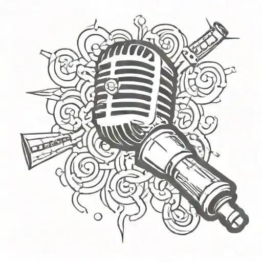 Microphone Money Drugs Tatto Idea