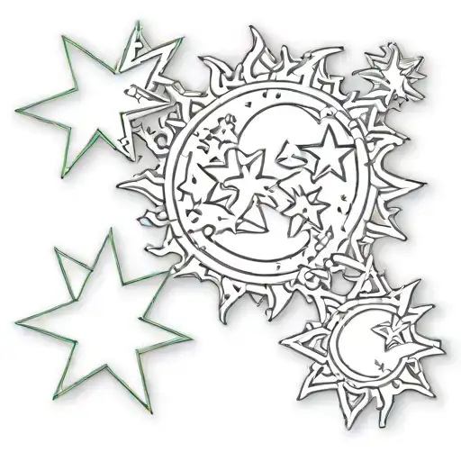 Sun Moon Star Puzzle Pieces