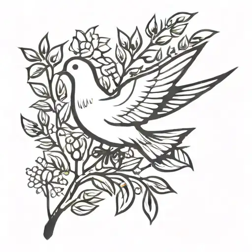 Dove Carrying Olive Branch