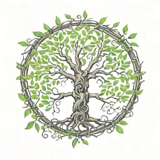 Rowan Willow Reed Elder Tree Of Life Intertwined