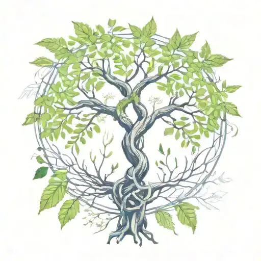 Rowan Willow Reed Elder Tree Of Life Intertwined