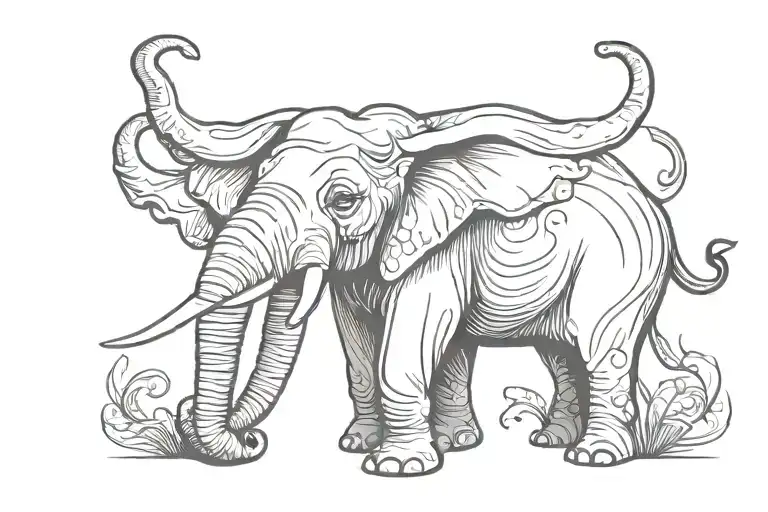 Elephant With Horns