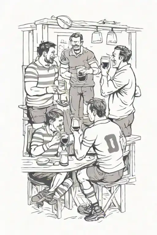 Red Wine With Friends And Rugby