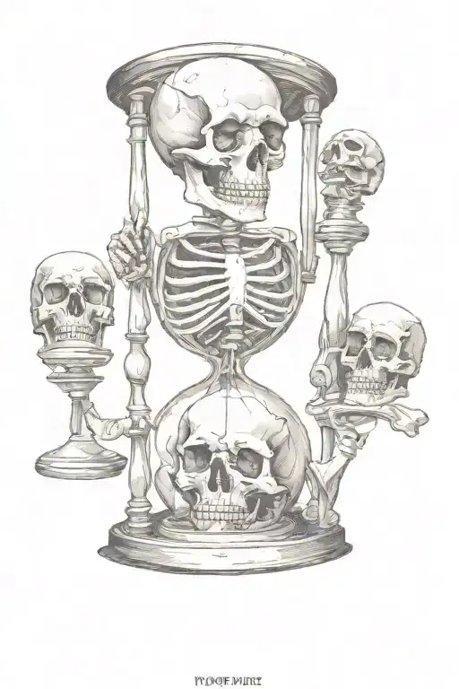 Hour Glass With A Skull