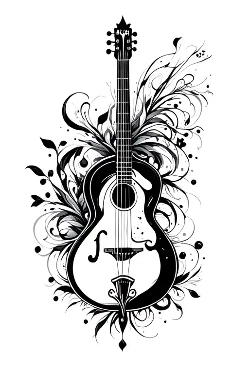 A Music-inspired Tattoo Incorporating Elements Of Painting And Tattooing