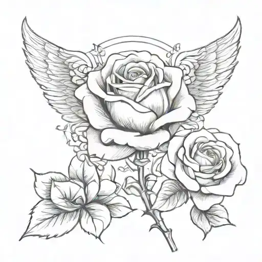 Rose With Angel Wings