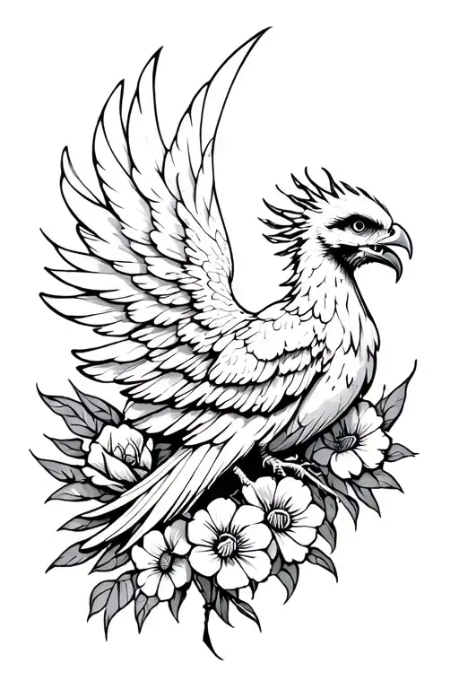 Zombie Phoenix With Flowers