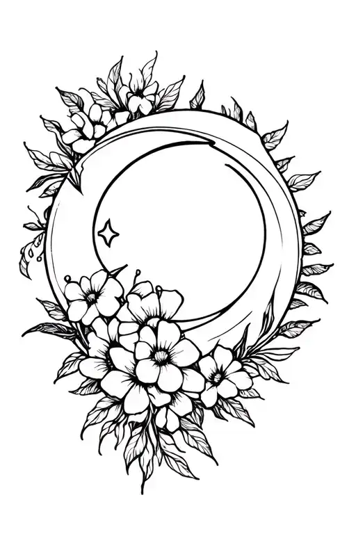 Sun And Moon As Flowers Growing