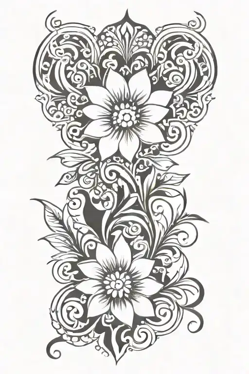 Tribal Floral With Ornamental