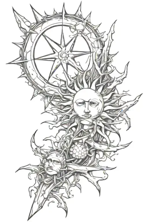 On The Brush The Sun Moon Thorns Knife