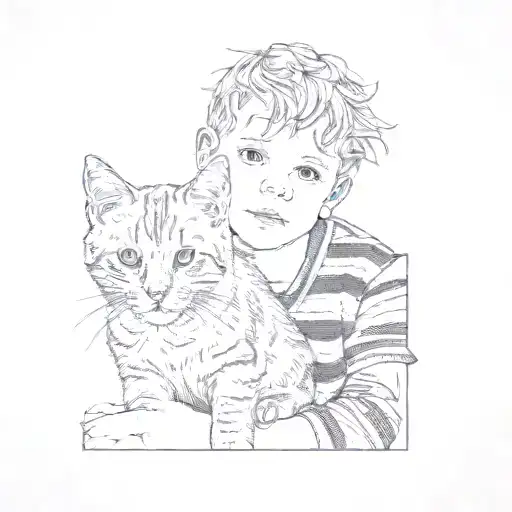 A Child With A Cat