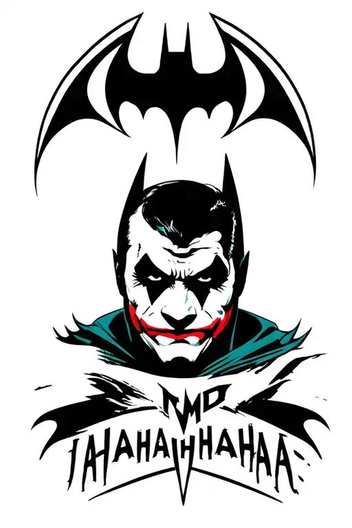 Batman And Joker And Hahahahaha Tattoo