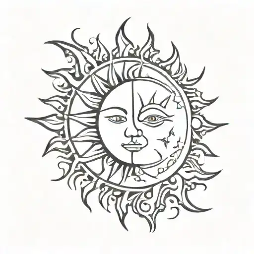 Sun And Moon Merging Together