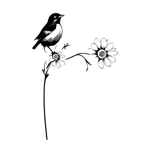 A Bird Perched On A Flower
