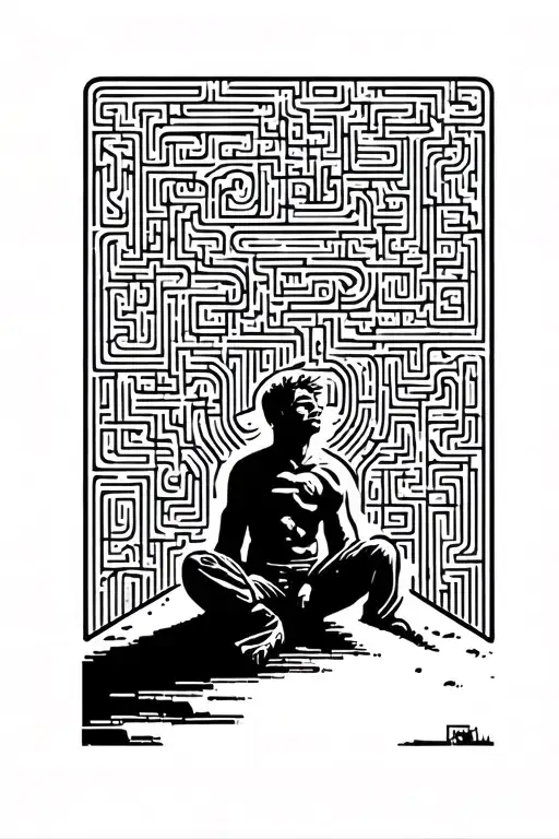 Maze With Little Man Sitting On Top