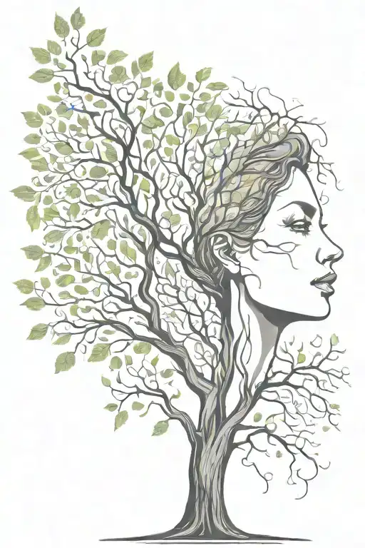 Woman Tree Growing