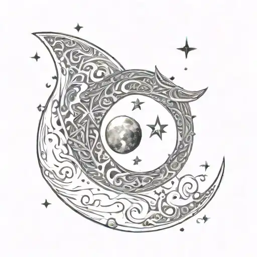 Moon & Star Intertwined Within