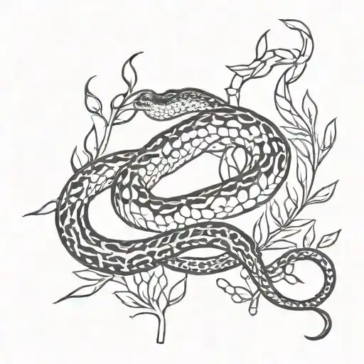 Snake With Fire A Sum And A Olive Tree