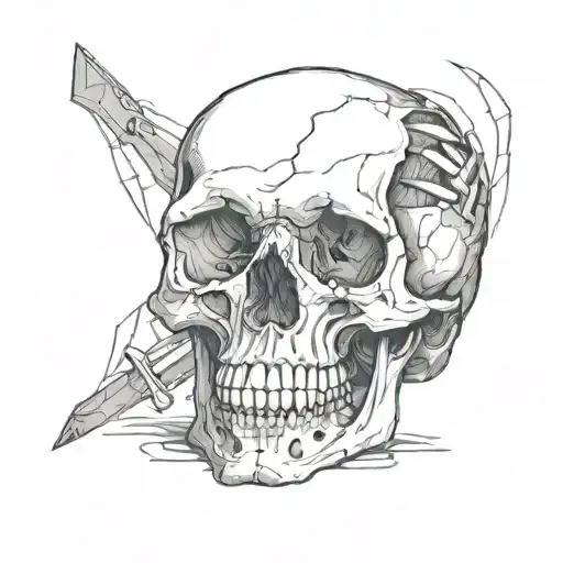 Skull With Cuts Across The Arm