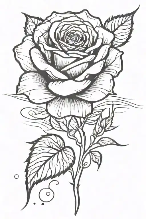 Rose With Heart In Reflection