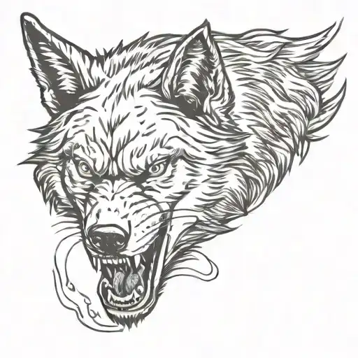 Angry Wolf Head