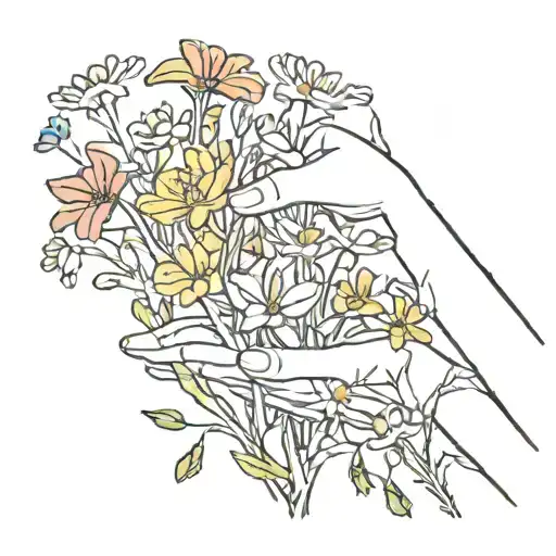 Wildflowers Representing Children Holding Hands