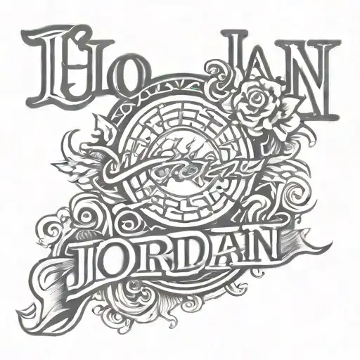 I Love Jordan Lettering Tattoo Design