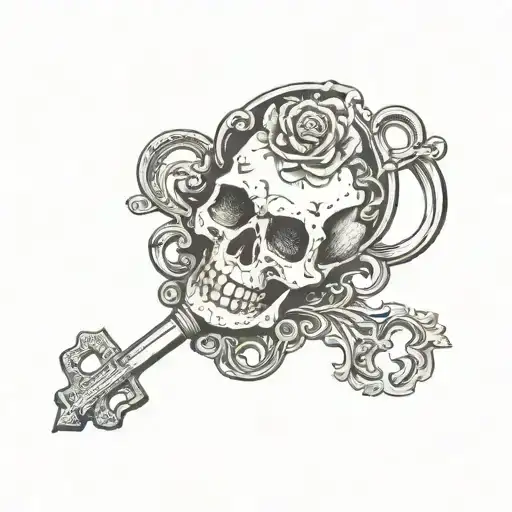 Old Key With A Skull
