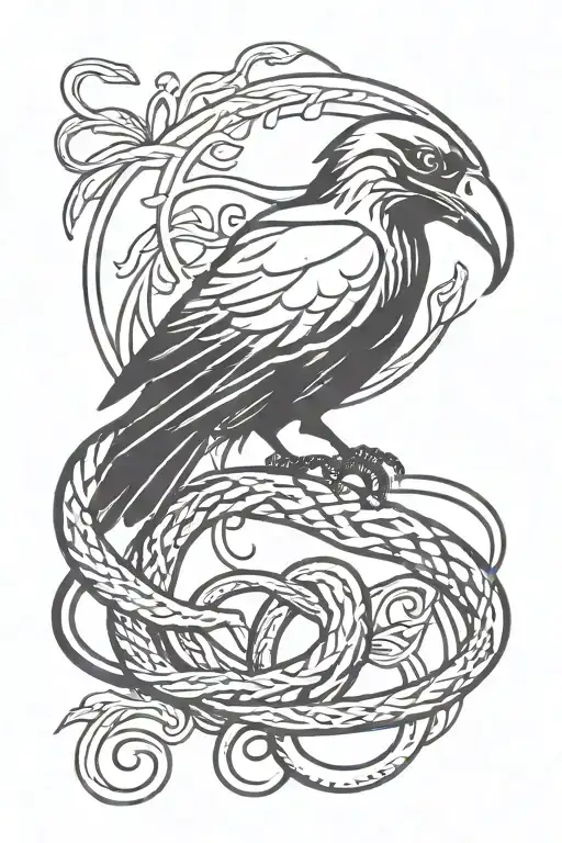 Black Crow And A Snake