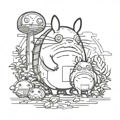 A Minimalist Tattoo Of Porco Rosso Studio Ghibli For Two Friends