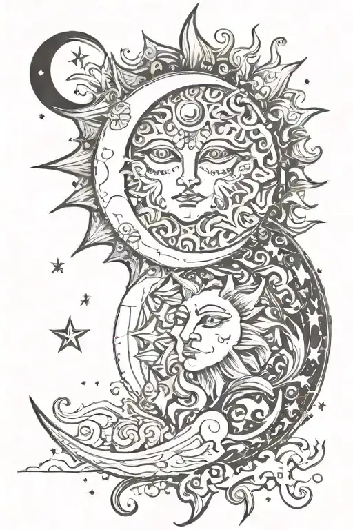 Sun And Moon Merging Together