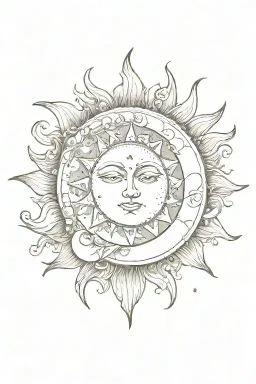 Sun And Moon Merging Together