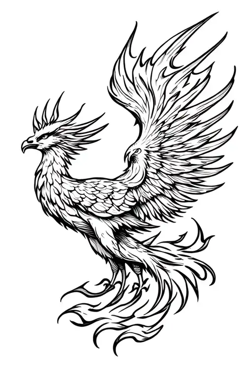 Phoenix Rising From Flames