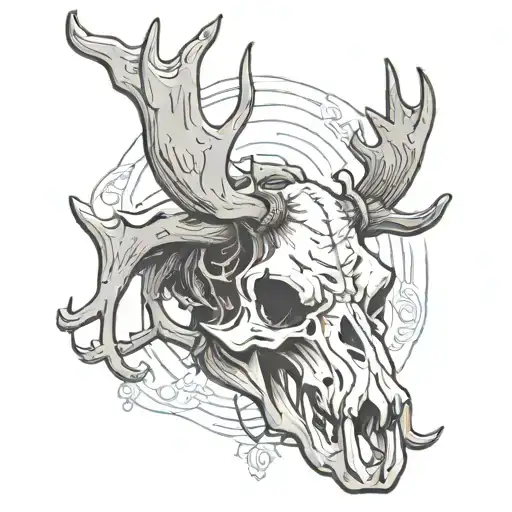 Evil Moose Skull Mysterious