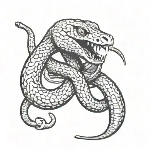 A Snake Wrapped Around A Microphone Intertwined With Musical