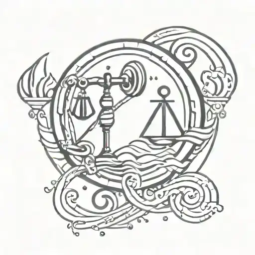 Aquarius And Libra Symbols Merged Together