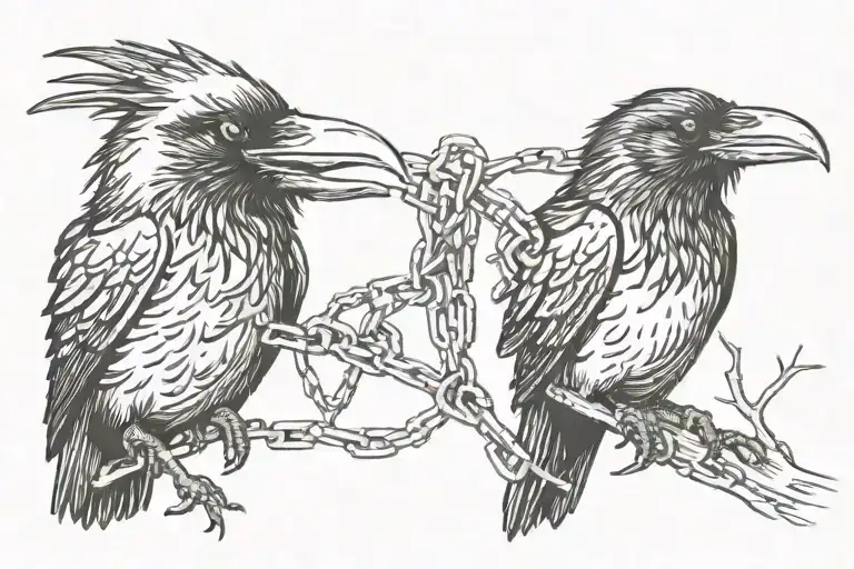Couple Of Ravens Get The Chain In His Mouths Eyes Disgusting Scary Evil